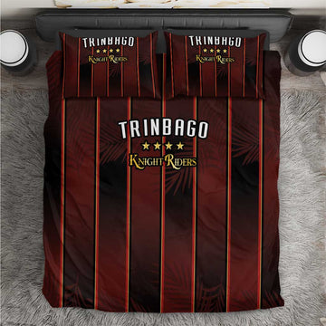 Afro-Trinbago Cricket Knight Riders Bedding Set Palm Leaves Stripes Style LT03
