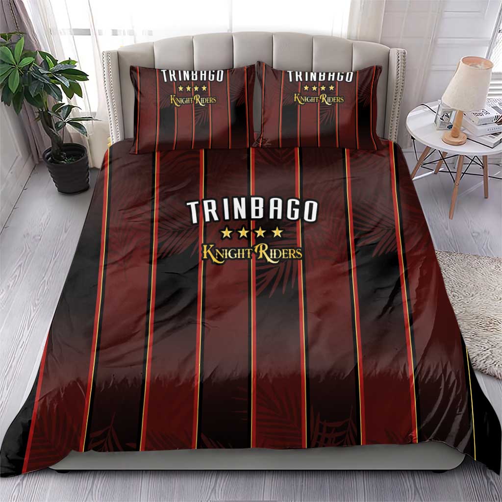 Afro-Trinbago Cricket Knight Riders Bedding Set Palm Leaves Stripes Style LT03