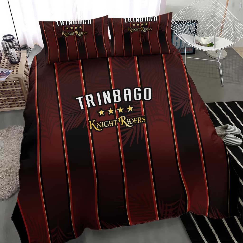 Afro-Trinbago Cricket Knight Riders Bedding Set Palm Leaves Stripes Style LT03