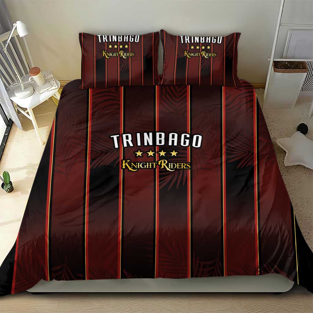 Afro-Trinbago Cricket Knight Riders Bedding Set Palm Leaves Stripes Style LT03