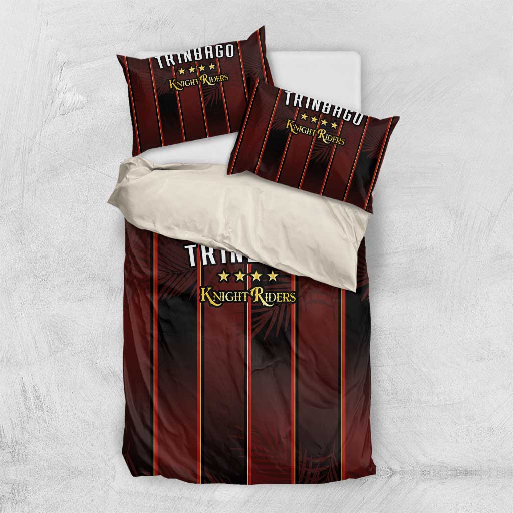 Afro-Trinbago Cricket Knight Riders Bedding Set Palm Leaves Stripes Style LT03