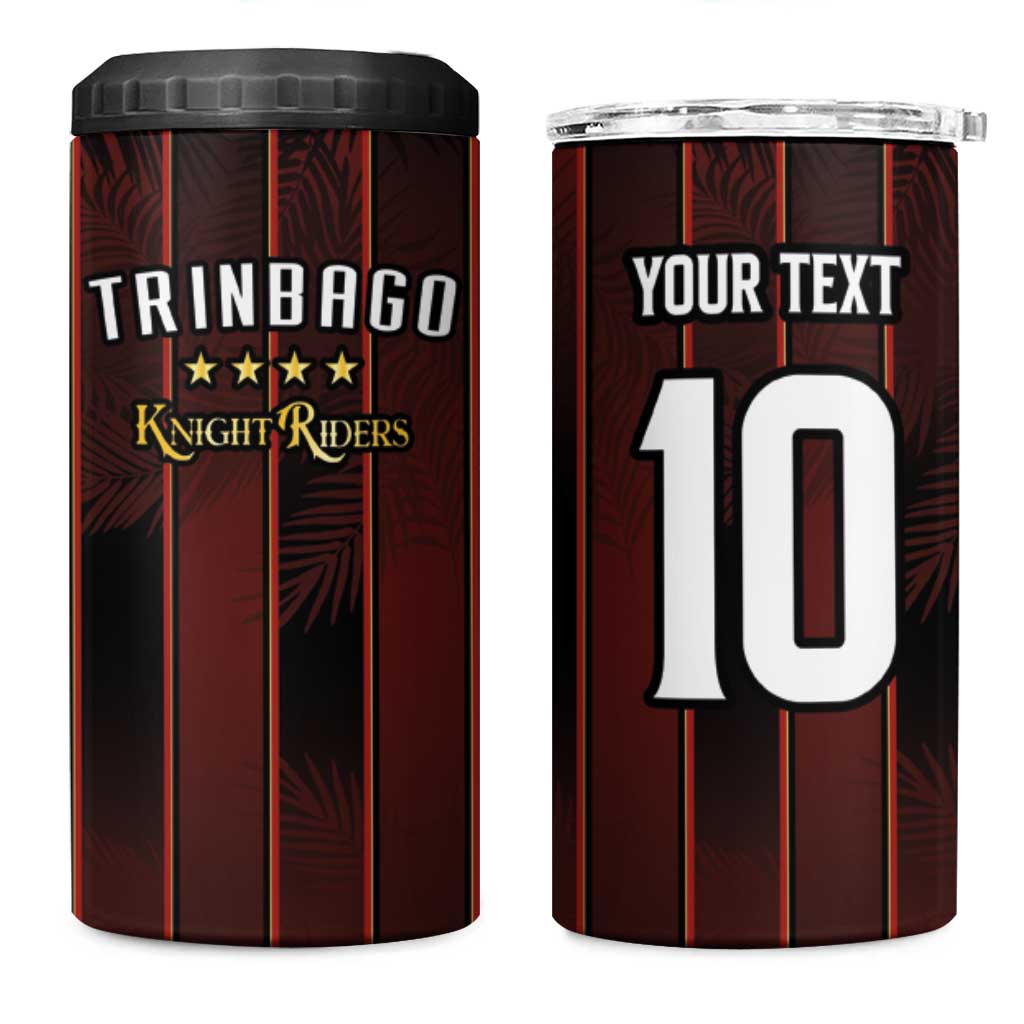 Custom Afro-Trinbago Cricket Knight Riders 4 in 1 Can Cooler Tumbler Palm Leaves Stripes Style LT03