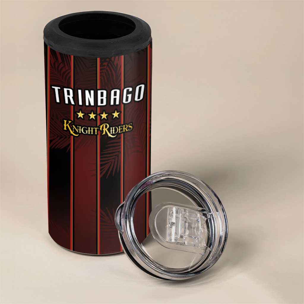 Custom Afro-Trinbago Cricket Knight Riders 4 in 1 Can Cooler Tumbler Palm Leaves Stripes Style LT03