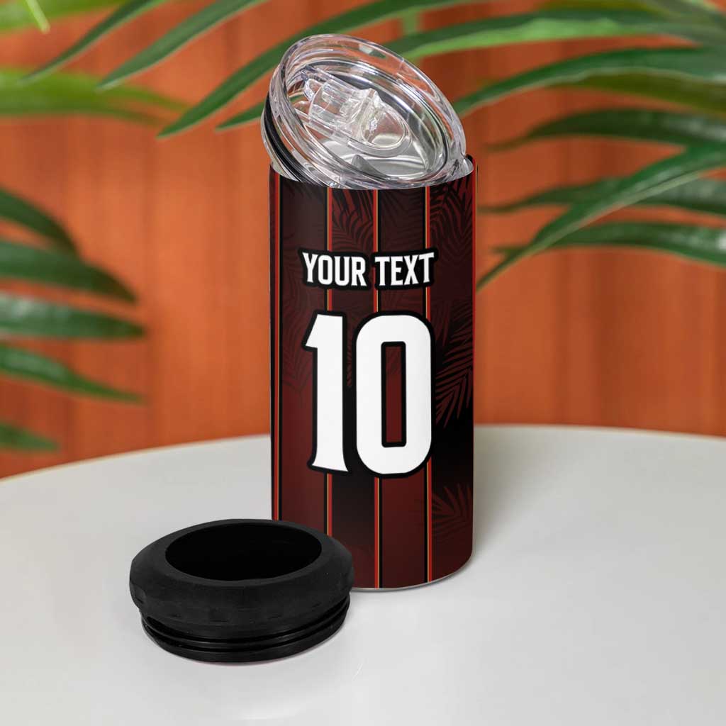 Custom Afro-Trinbago Cricket Knight Riders 4 in 1 Can Cooler Tumbler Palm Leaves Stripes Style LT03