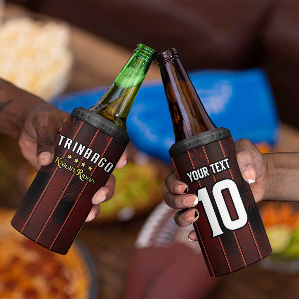 Custom Afro-Trinbago Cricket Knight Riders 4 in 1 Can Cooler Tumbler Palm Leaves Stripes Style LT03