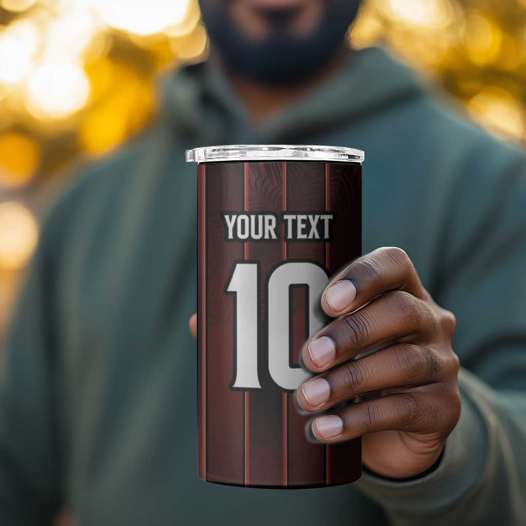 Custom Afro-Trinbago Cricket Knight Riders 4 in 1 Can Cooler Tumbler Palm Leaves Stripes Style LT03