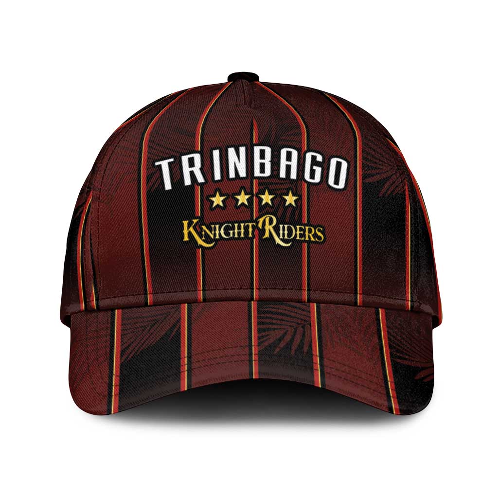 Trinbago Cricket Knight Riders Classic Cap Palm Leaves with Vertical Stripes Sporty Style LT03