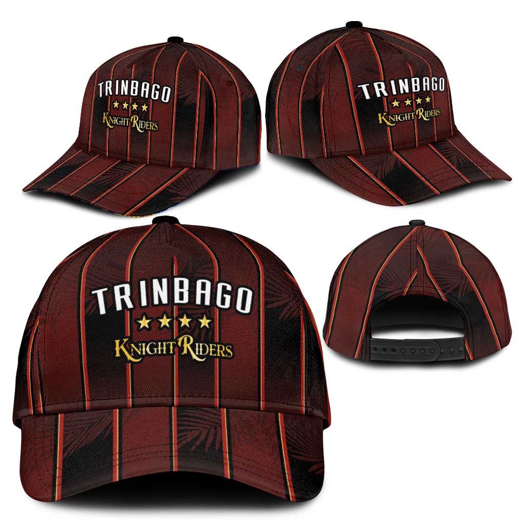 Trinbago Cricket Knight Riders Classic Cap Palm Leaves with Vertical Stripes Sporty Style LT03
