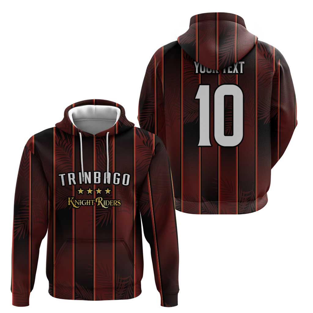 Custom Trinbago Cricket Knight Riders Hoodie Palm Leaves with Vertical Stripes Sporty Style LT03