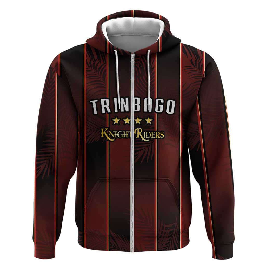 Custom Trinbago Cricket Knight Riders Hoodie Palm Leaves with Vertical Stripes Sporty Style LT03