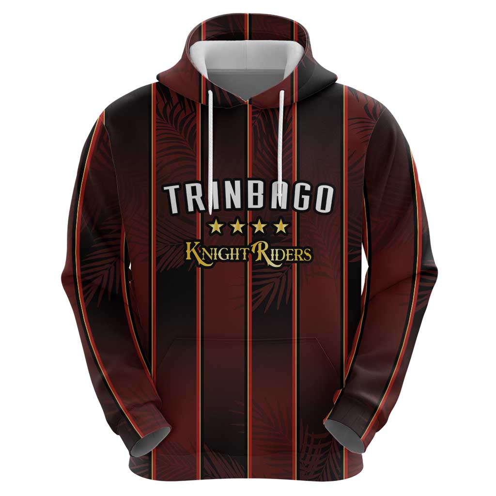 Custom Trinbago Cricket Knight Riders Hoodie Palm Leaves with Vertical Stripes Sporty Style LT03