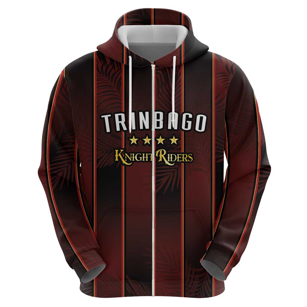 Custom Trinbago Cricket Knight Riders Hoodie Palm Leaves with Vertical Stripes Sporty Style LT03