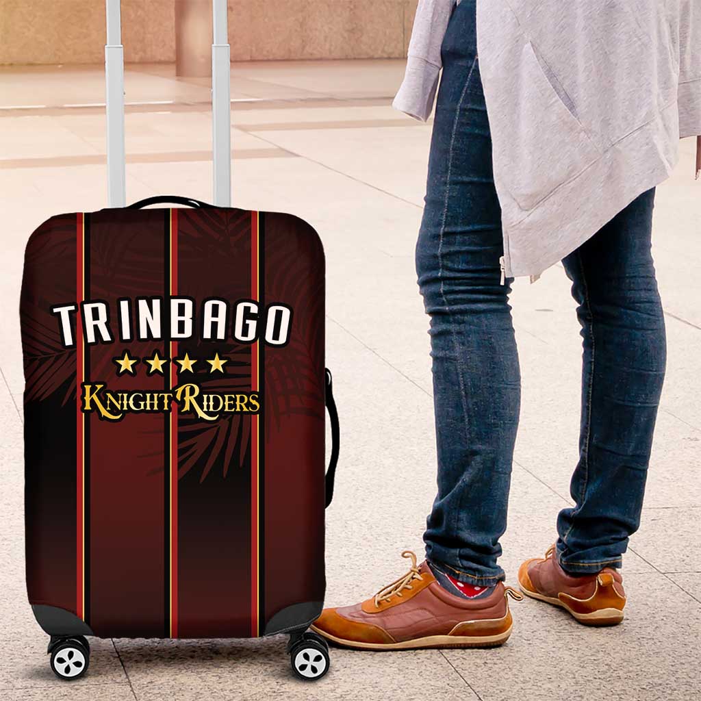 Trinbago Cricket Knight Riders Luggage Cover Palm Leaves with Vertical Stripes Sporty Style LT03
