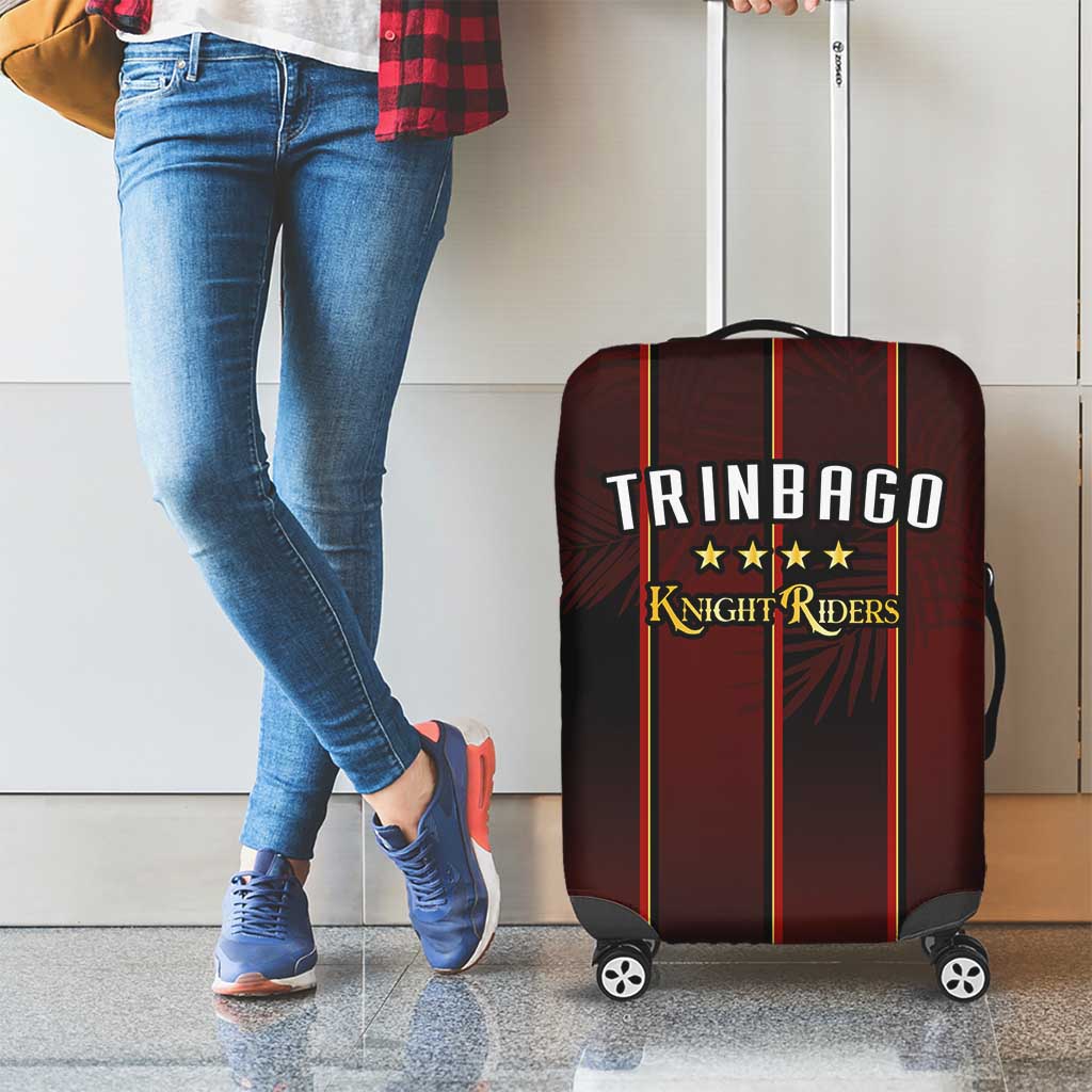 Trinbago Cricket Knight Riders Luggage Cover Palm Leaves with Vertical Stripes Sporty Style LT03