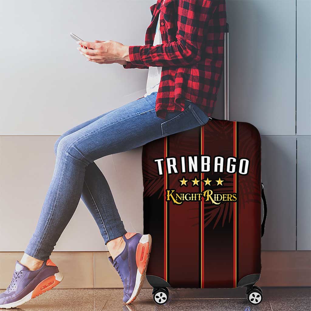 Trinbago Cricket Knight Riders Luggage Cover Palm Leaves with Vertical Stripes Sporty Style LT03
