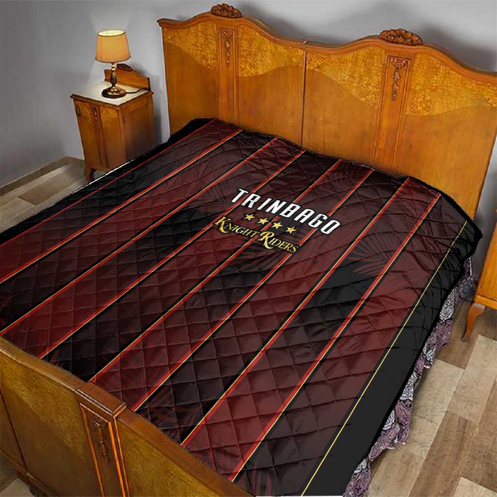 Afro-Trinbago Cricket Knight Riders Quilt Palm Leaves Stripes Style LT03