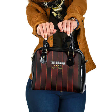 Trinbago Cricket Knight Riders Shoulder Handbag Palm Leaves with Vertical Stripes Sporty Style LT03