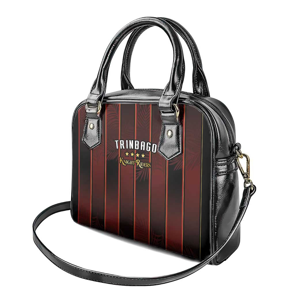 Trinbago Cricket Knight Riders Shoulder Handbag Palm Leaves with Vertical Stripes Sporty Style LT03