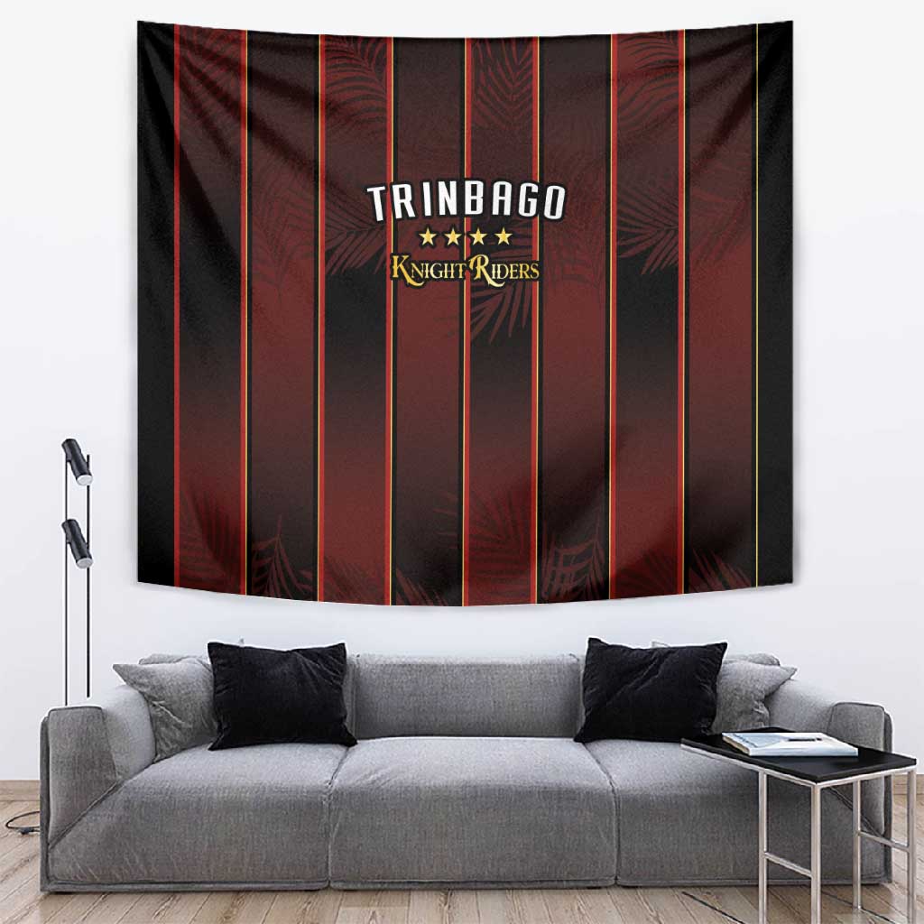 Afro-Trinbago Cricket Knight Riders Tapestry Palm Leaves Stripes Style LT03