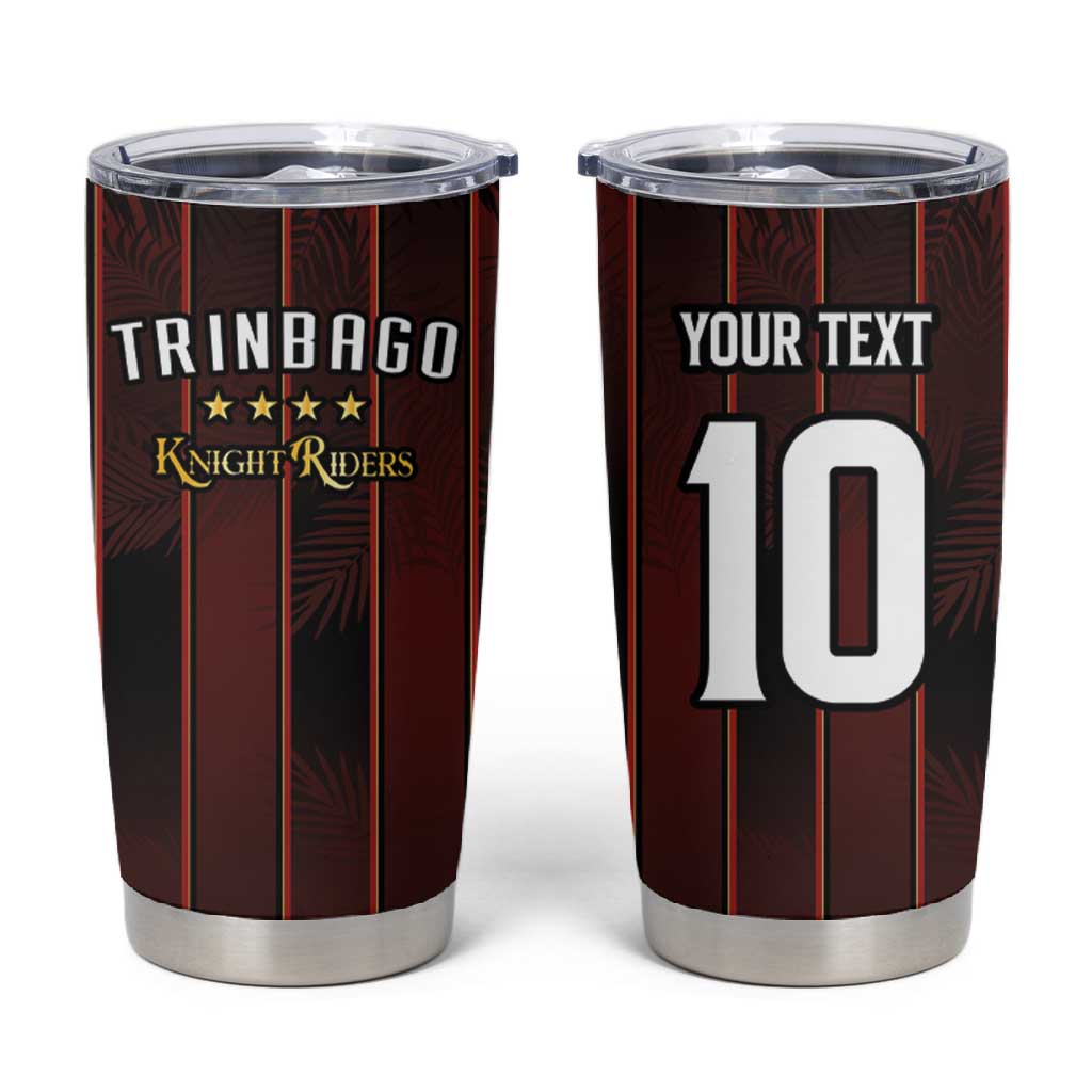Custom Afro-Trinbago Cricket Knight Riders Tumbler Cup Palm Leaves Stripes Style LT03