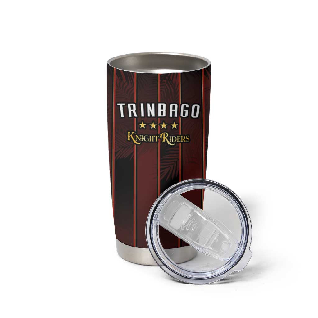 Custom Afro-Trinbago Cricket Knight Riders Tumbler Cup Palm Leaves Stripes Style LT03