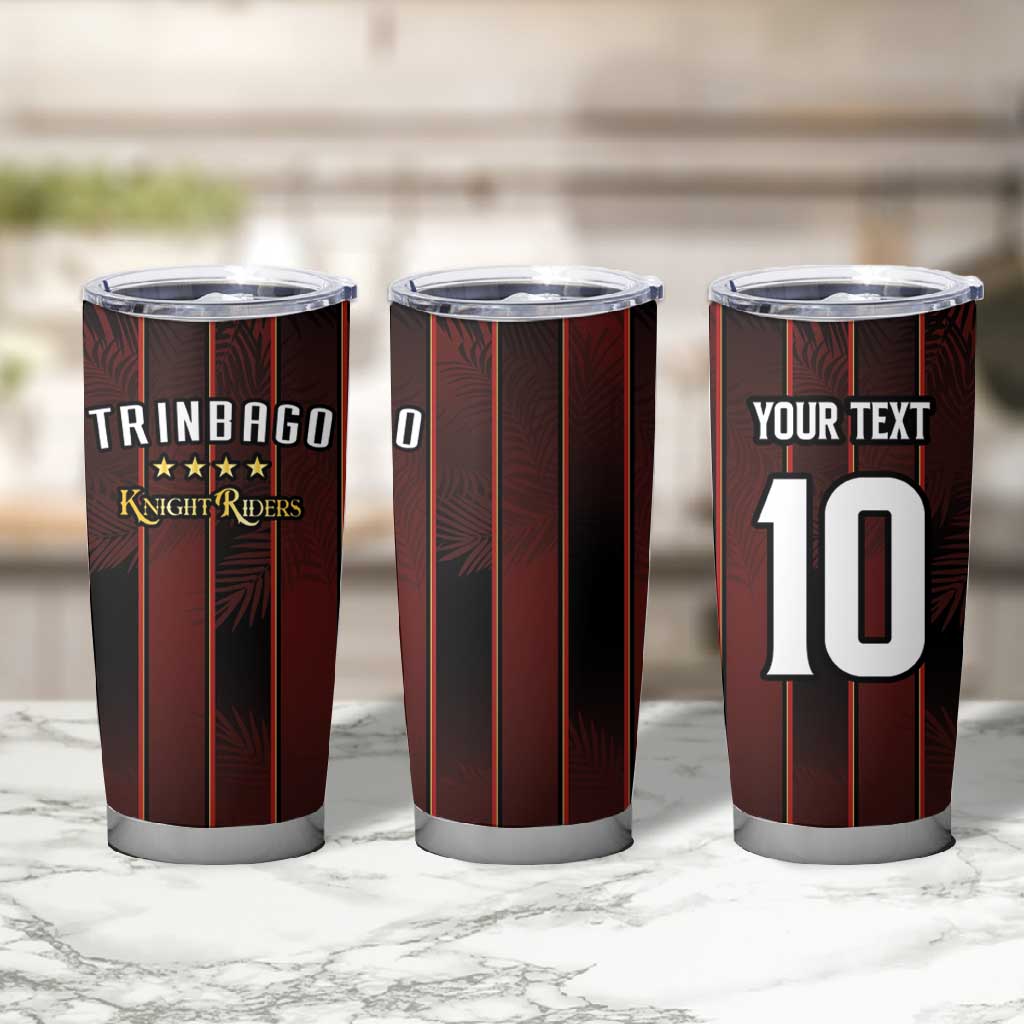 Custom Afro-Trinbago Cricket Knight Riders Tumbler Cup Palm Leaves Stripes Style LT03