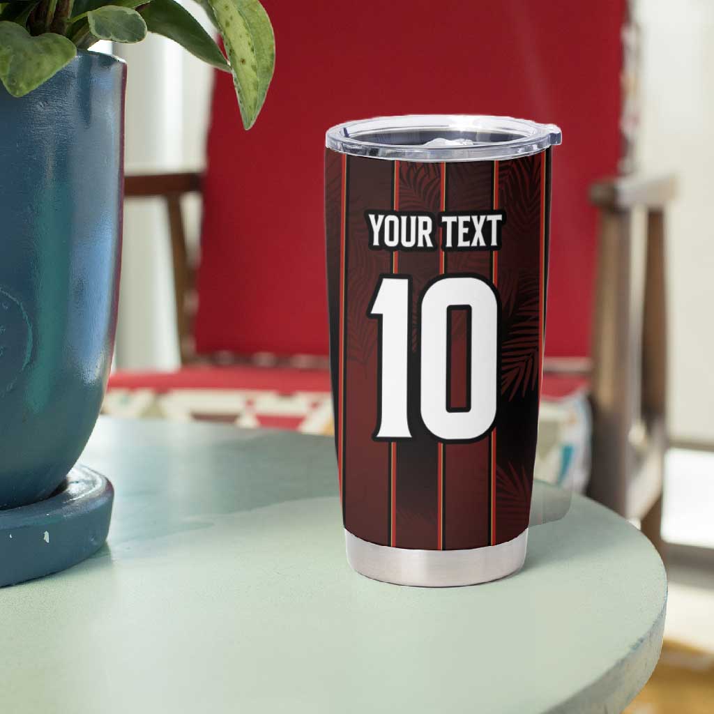 Custom Afro-Trinbago Cricket Knight Riders Tumbler Cup Palm Leaves Stripes Style LT03