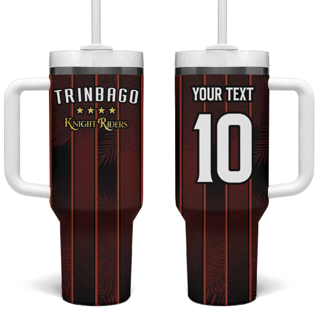 Custom Afro-Trinbago Cricket Knight Riders Tumbler With Handle Palm Leaves Stripes Style LT03