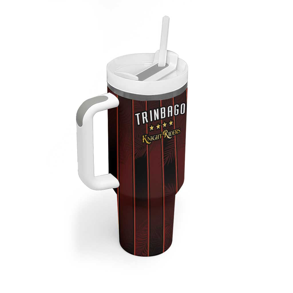 Custom Afro-Trinbago Cricket Knight Riders Tumbler With Handle Palm Leaves Stripes Style LT03