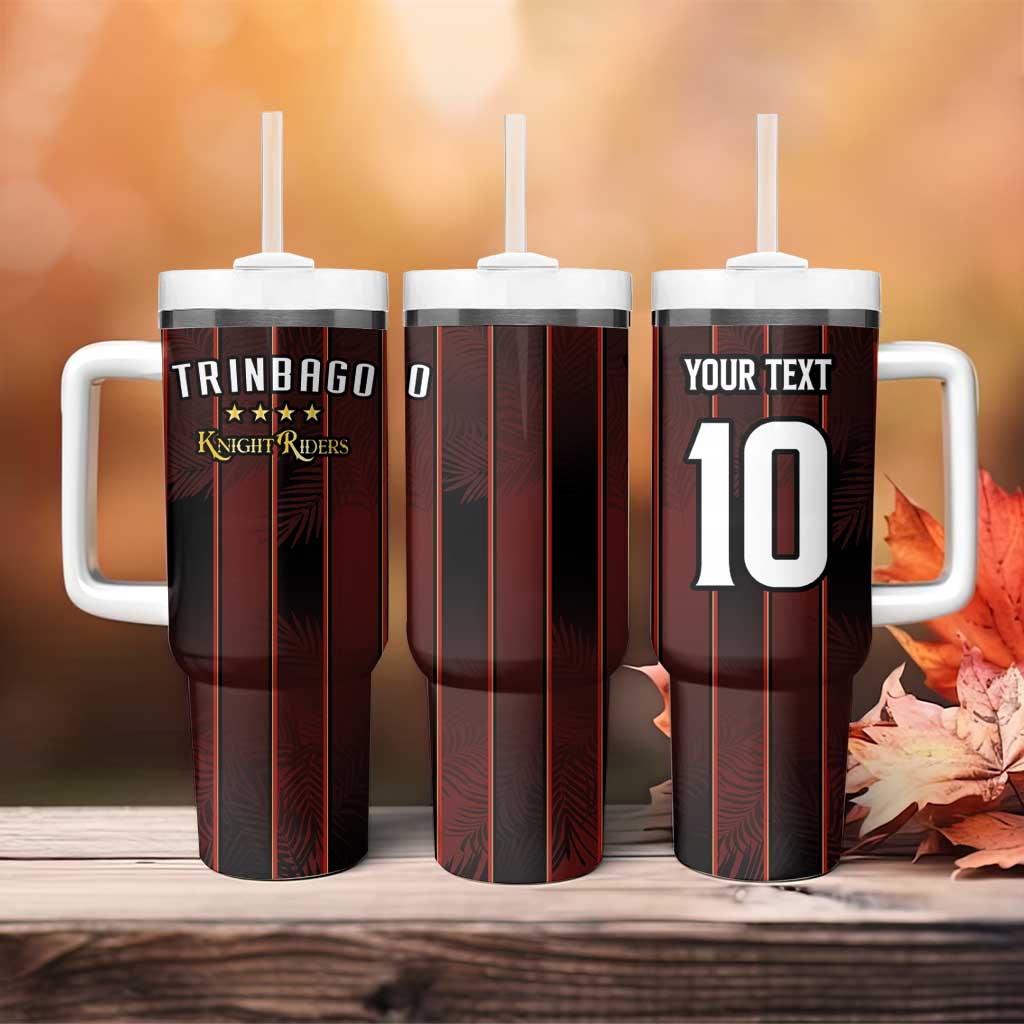Custom Afro-Trinbago Cricket Knight Riders Tumbler With Handle Palm Leaves Stripes Style LT03