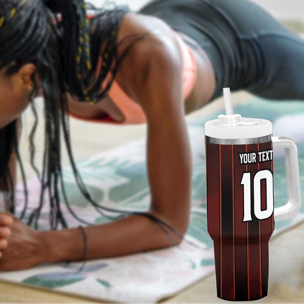 Custom Afro-Trinbago Cricket Knight Riders Tumbler With Handle Palm Leaves Stripes Style LT03