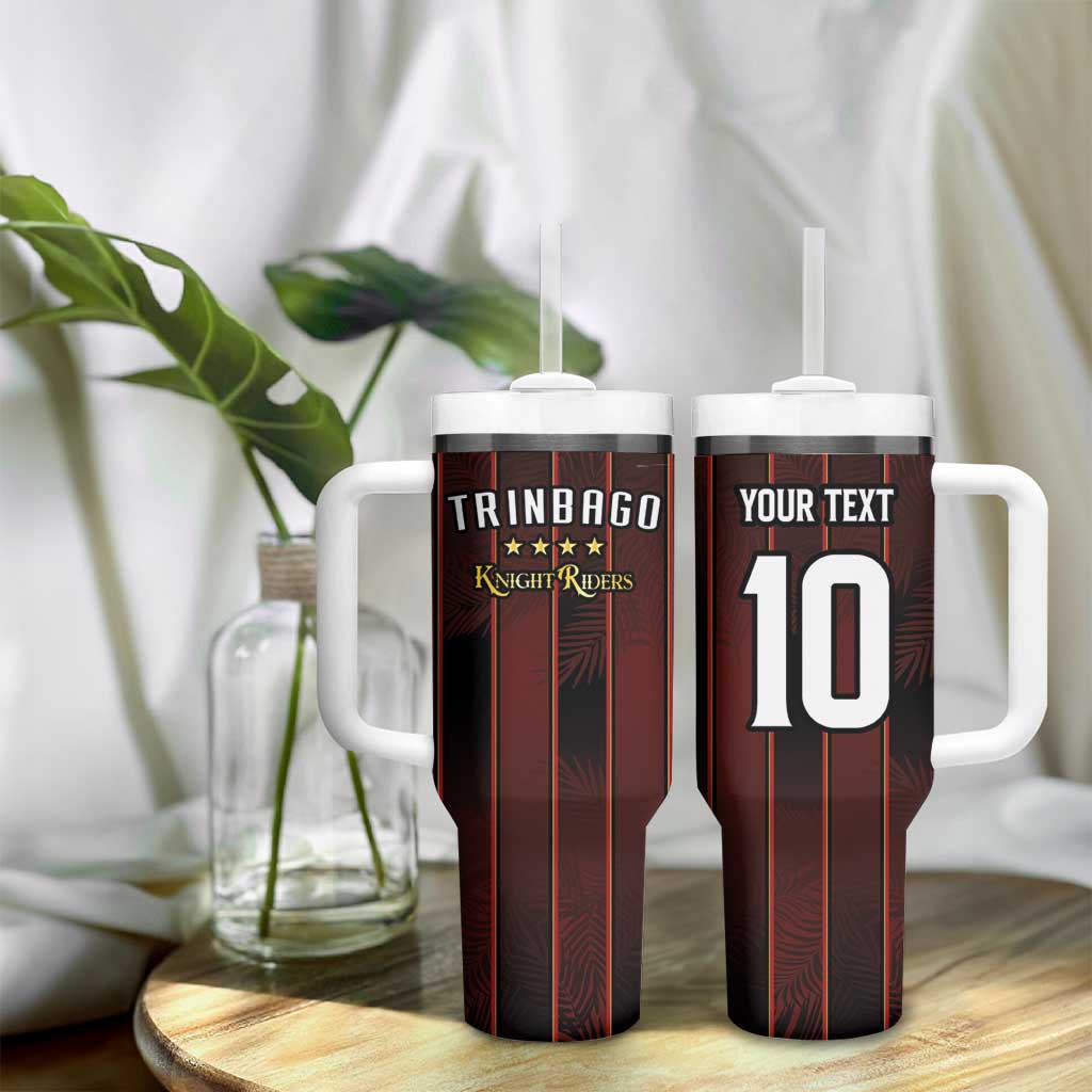 Custom Afro-Trinbago Cricket Knight Riders Tumbler With Handle Palm Leaves Stripes Style LT03