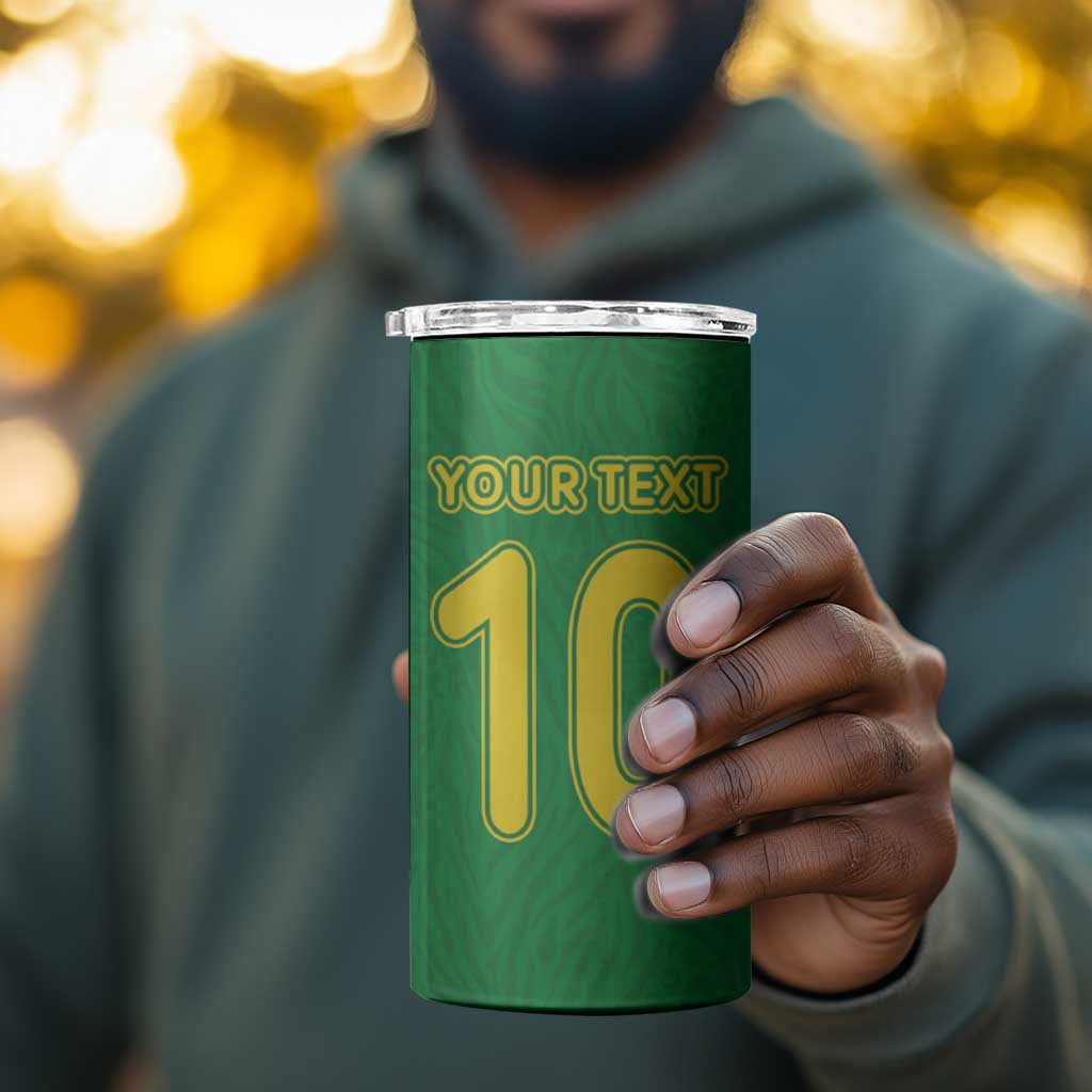 Custom Cameroon Football 4 in 1 Can Cooler Tumbler Tribal Motifs Green Color LT03