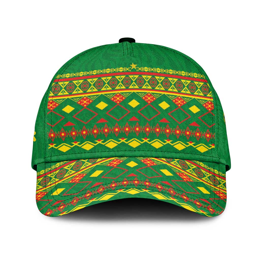 Cameroon Football Classic Cap Tribal Motifs Green Color LT03