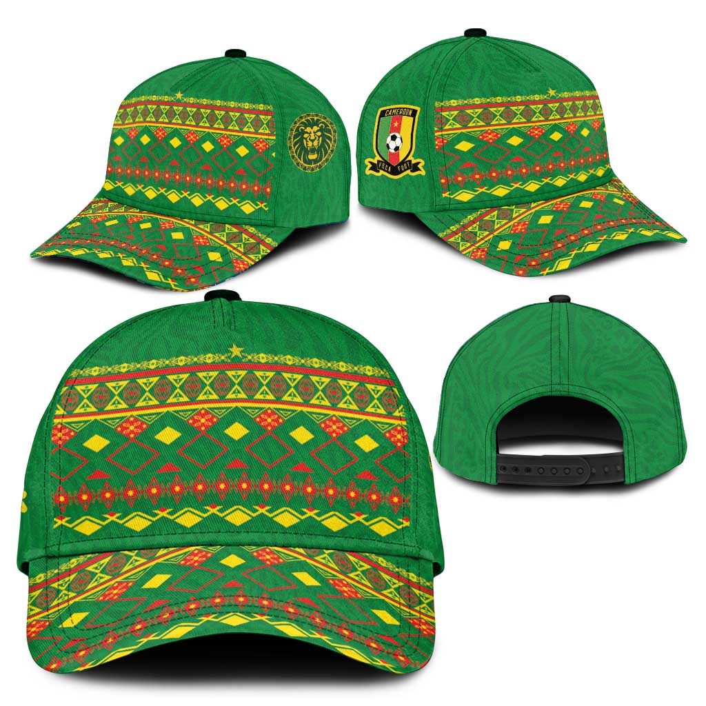 Cameroon Football Classic Cap Tribal Motifs Green Color LT03