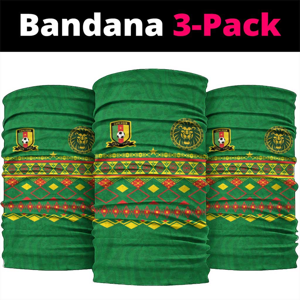 Cameroon Football Neck Gaiter Tribal Motifs Green Color LT03