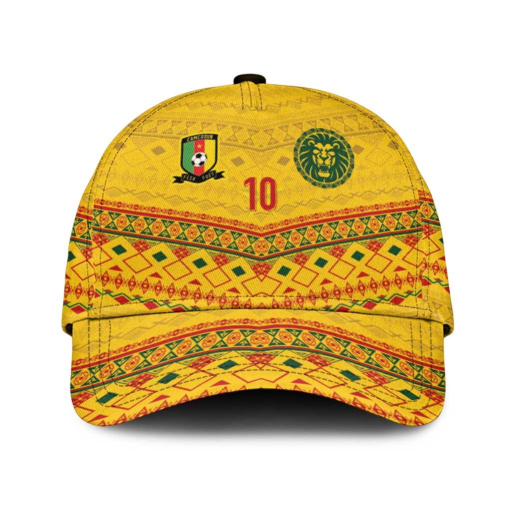 Cameroon Football Classic Cap Tribal Motifs Yellow Color LT03