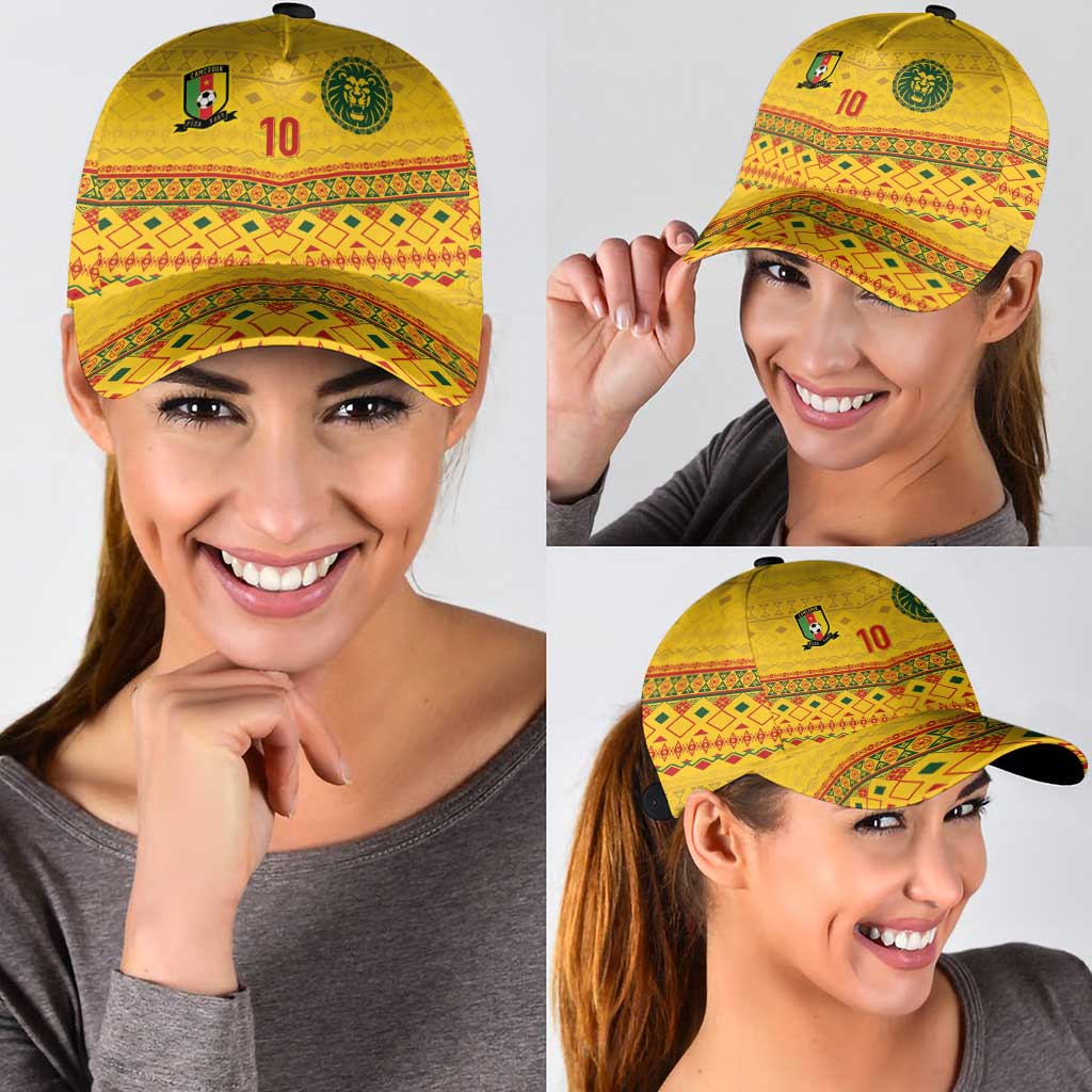 Cameroon Football Classic Cap Tribal Motifs Yellow Color LT03
