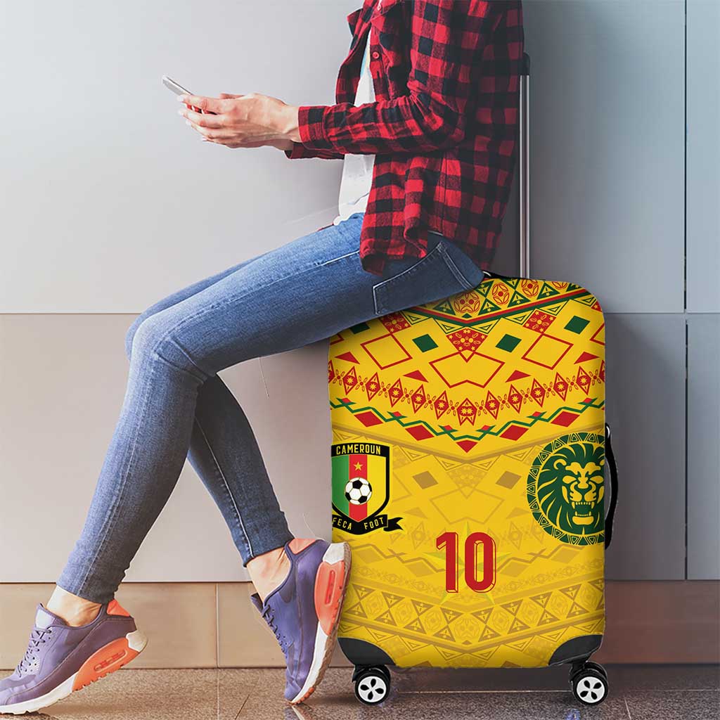 Custom Cameroon Football Luggage Cover Tribal Motifs Yellow Color LT03