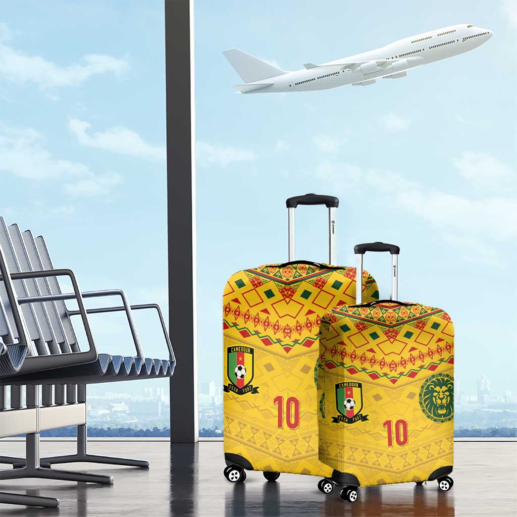 Custom Cameroon Football Luggage Cover Tribal Motifs Yellow Color LT03