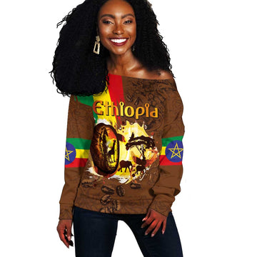Ethiopia's Pride - Coffee Culture Off Shoulder Sweater LT03
