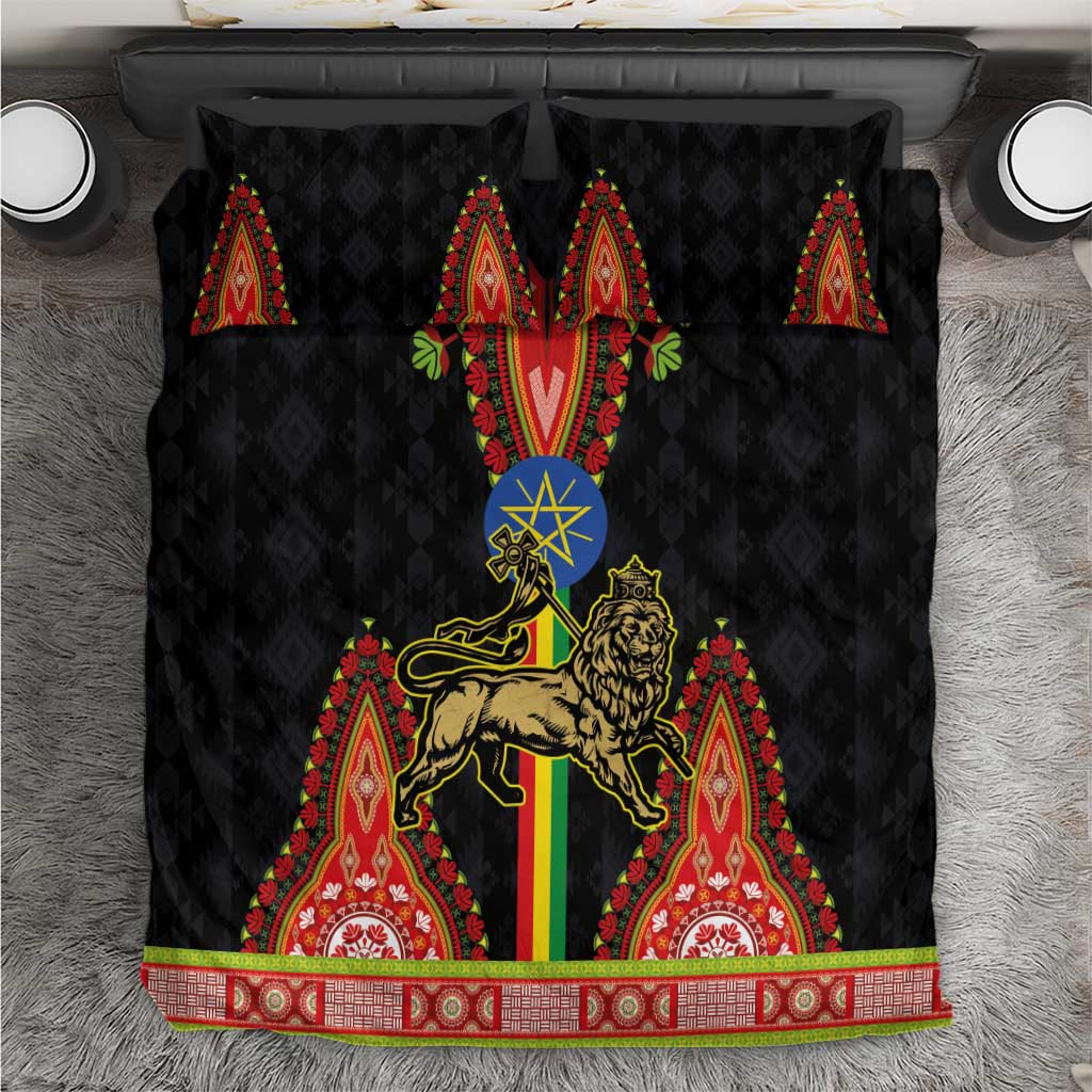 Ethiopia Lion of Judah and The Star Seal Bedding Set Dashiki Style LT03