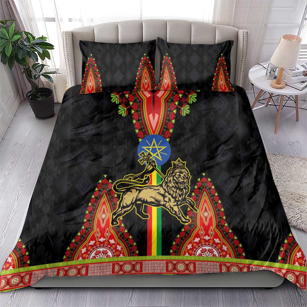 Ethiopia Lion of Judah and The Star Seal Bedding Set Dashiki Style LT03