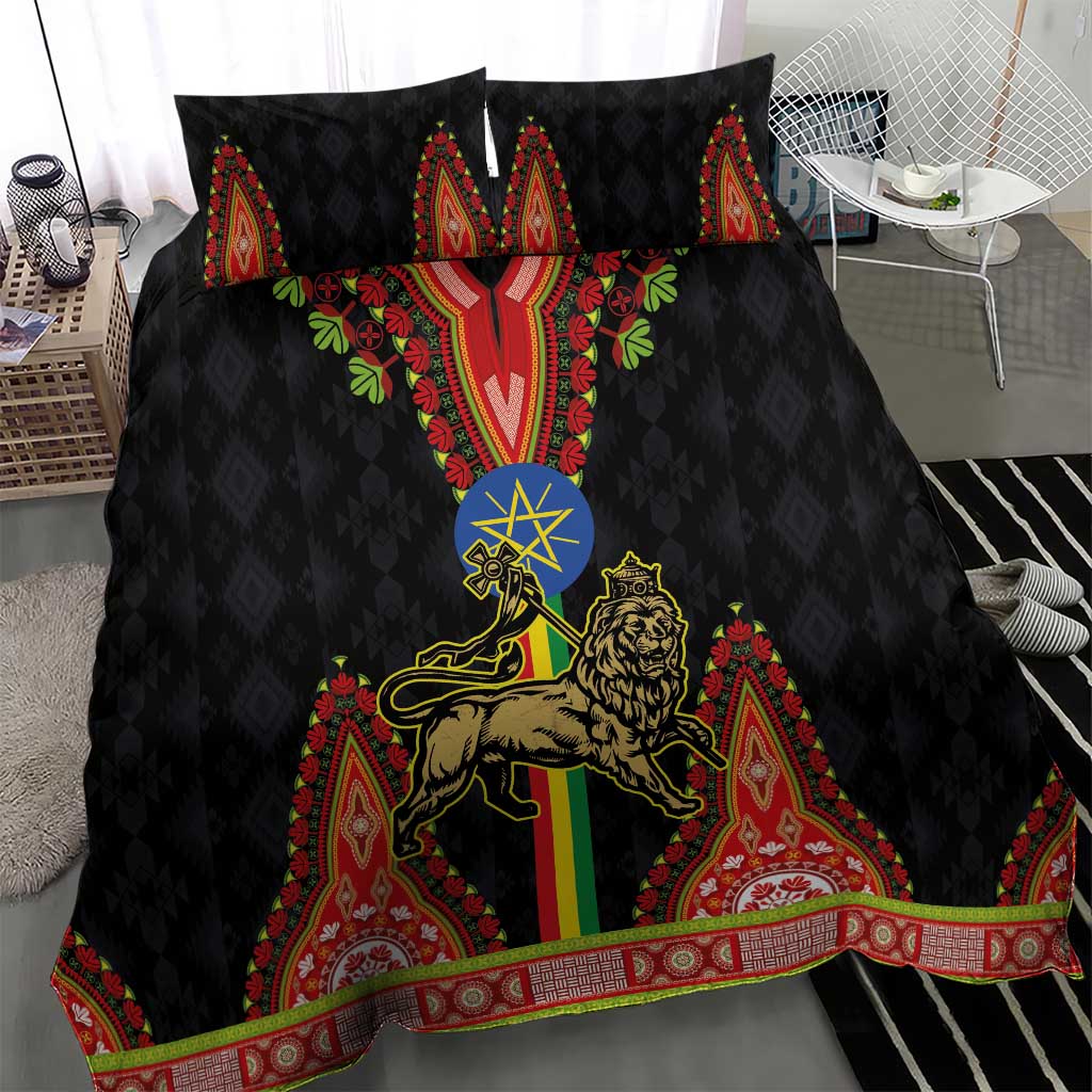 Ethiopia Lion of Judah and The Star Seal Bedding Set Dashiki Style LT03
