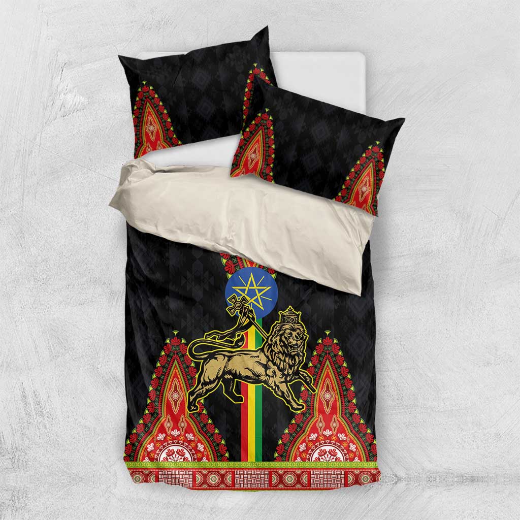 Ethiopia Lion of Judah and The Star Seal Bedding Set Dashiki Style LT03