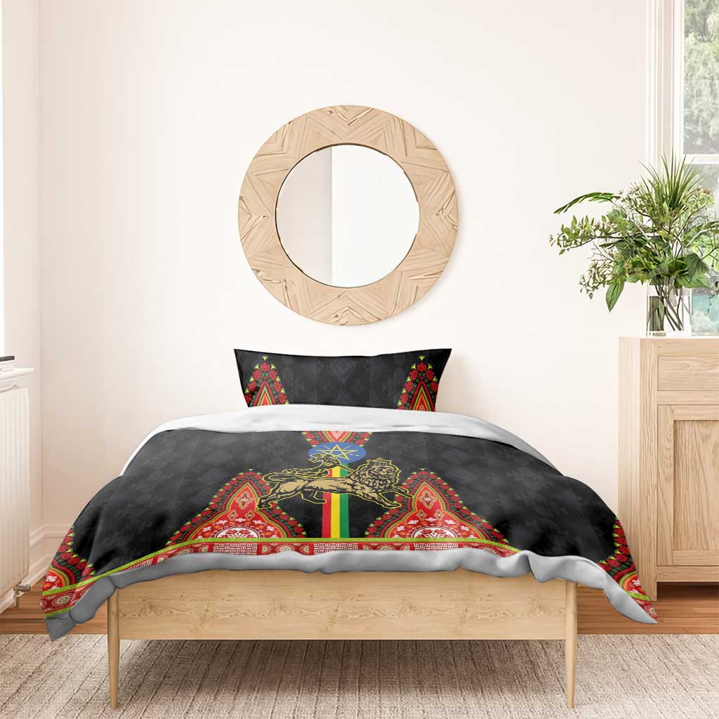 Ethiopia Lion of Judah and The Star Seal Bedding Set Dashiki Style LT03