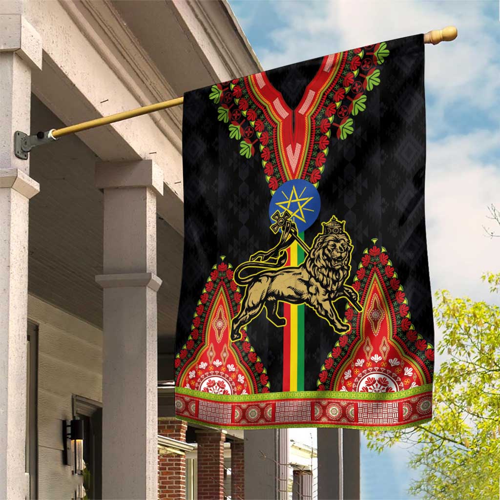 Ethiopia Lion of Judah and The Star Seal Garden Flag Dashiki Style LT03