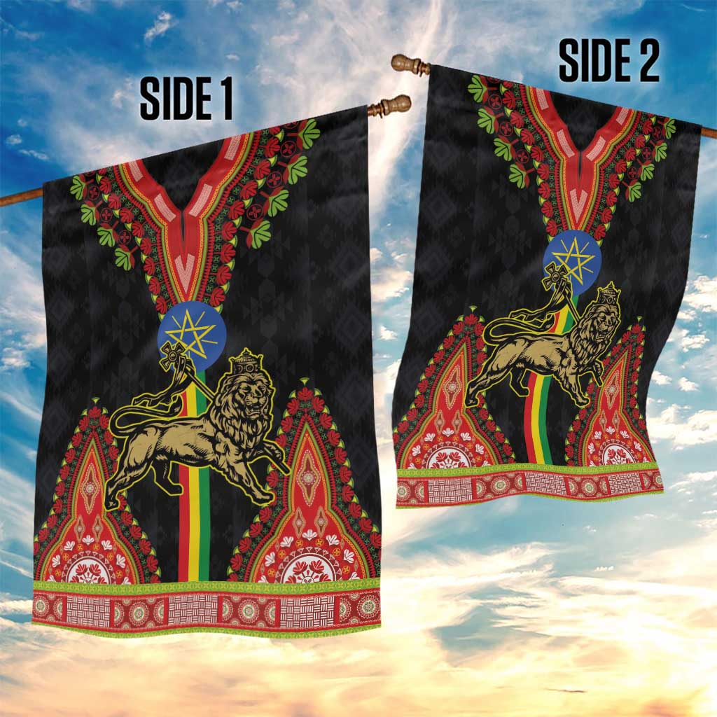 Ethiopia Lion of Judah and The Star Seal Garden Flag Dashiki Style LT03
