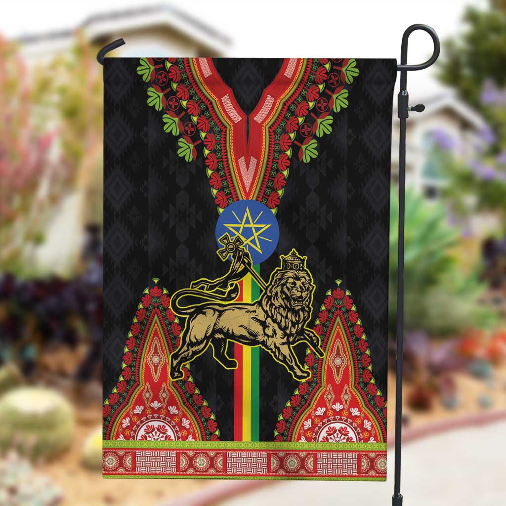 Ethiopia Lion of Judah and The Star Seal Garden Flag Dashiki Style LT03