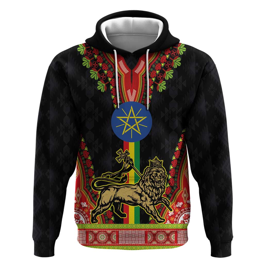Ethiopia Culture Hoodie Lion of Judah with The Star Seal - Dashiki Style LT03